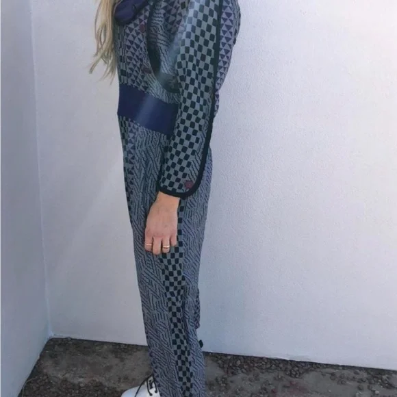 Rare vintage Designer Jeanne Marc jumpsuit checkered 1980s jumpsuit